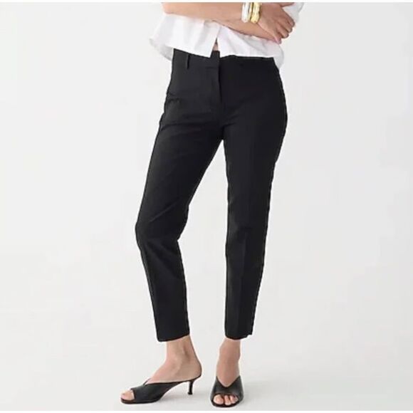 J.CREW Cameron Slim Crop Pant 2 Black Italian Wool Trousers NWD B83 - Picture 1 of 6